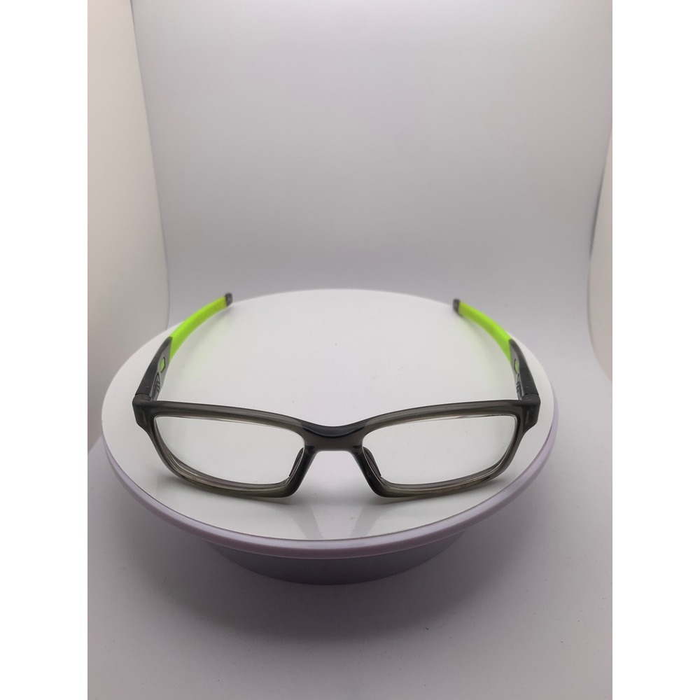Oakley Crosslink Glasses Smoke Grey Lime Green Rectangular Unisex Frames Only